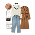Trendy women's fashion outfit flat lay